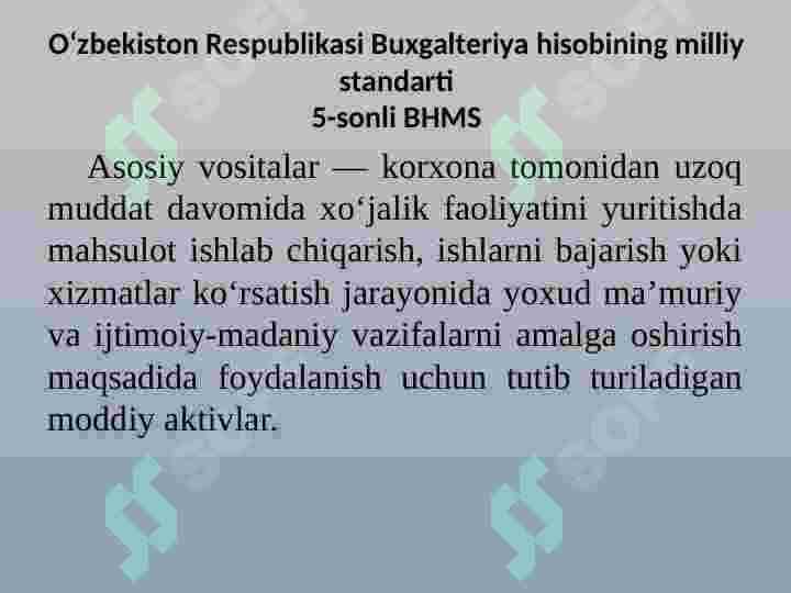 Xo‘jalik subyektlarining asosiy vositalar bilan ta’minlanganligi va ulardan foydalanish samaradorligining tahlili 5