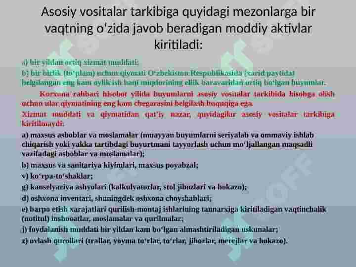 Xo‘jalik subyektlarining asosiy vositalar bilan ta’minlanganligi va ulardan foydalanish samaradorligining tahlili 6