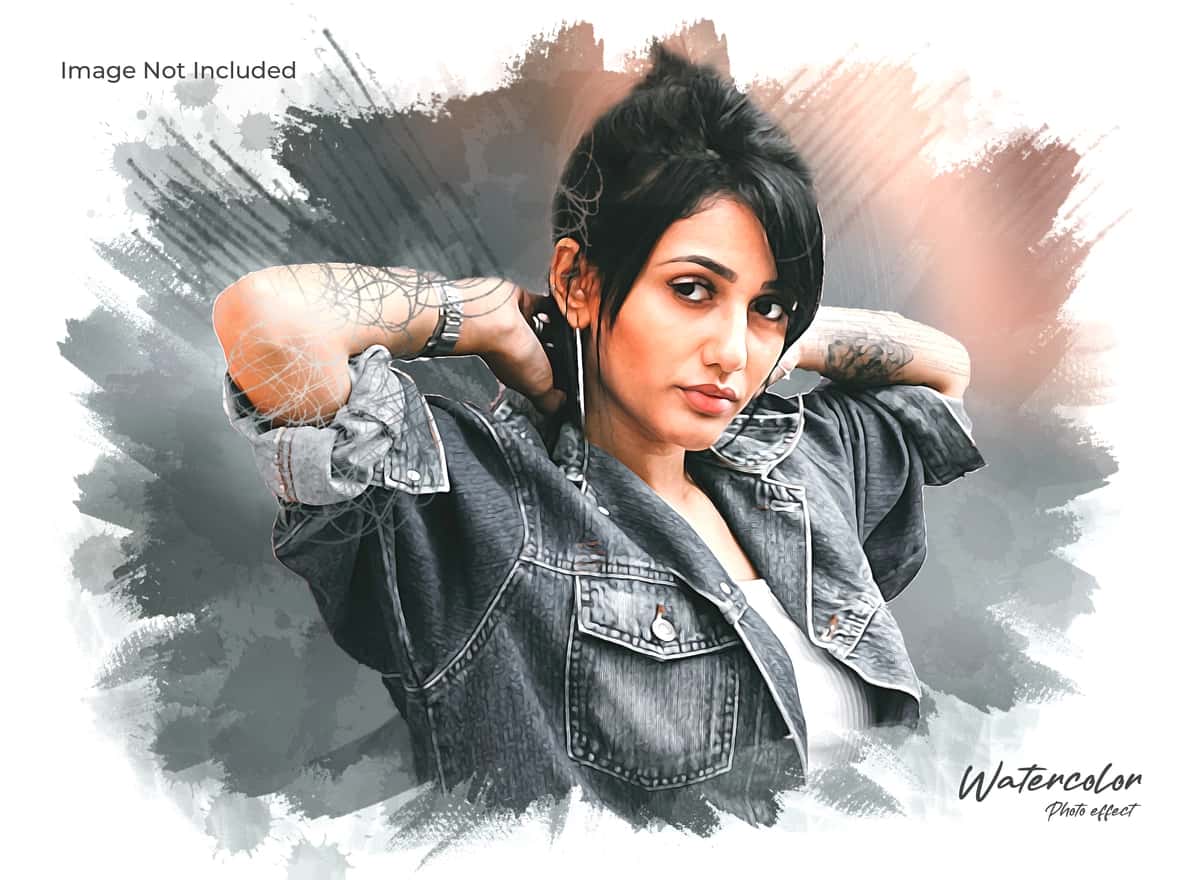 Badiiy akvarel cho'tkasi bilan bo'yash foto effekti | Artistic water color brush painting photo effect 1