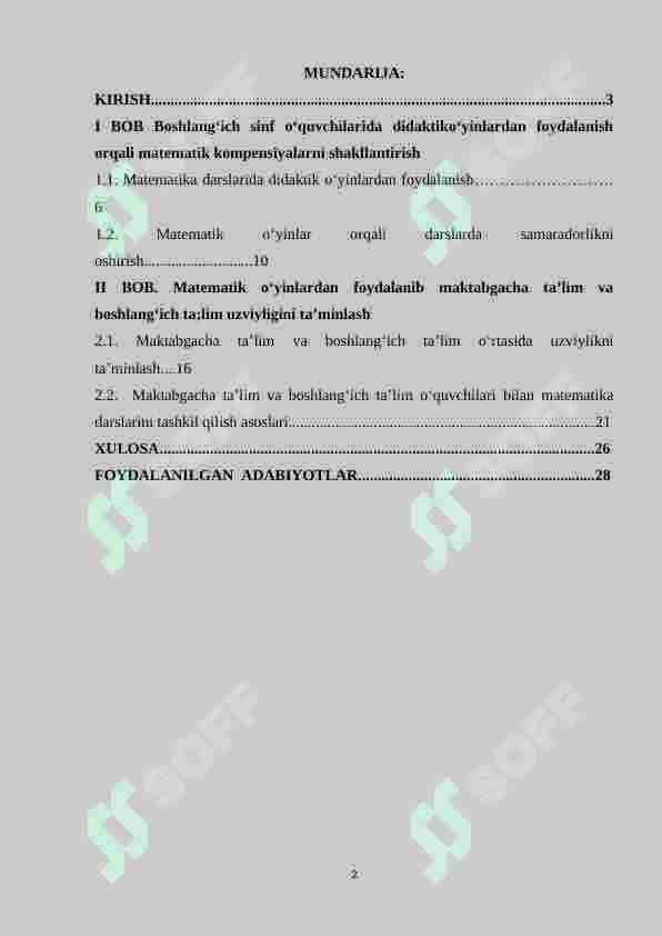 Matematik o‘yinlardan foydalanib maktabgacha ta’lim va boshlang‘ich ta’lim uzviyligini ta’minlashning nazariy asoslari 2
