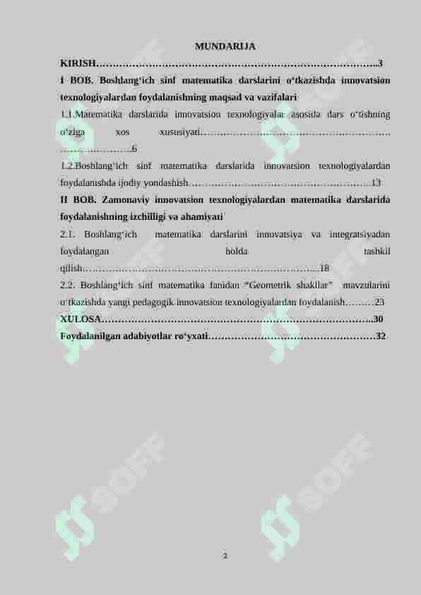 Boshlang‘ich sinf matematika darslarida innovatsion texnologiyalardan foydalanish 2