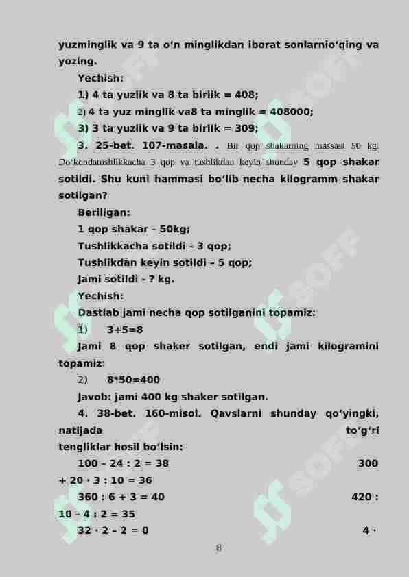3-sinf o‘quvchilarini masala yechimini tekshirish asosida ijodiy ishlashga o‘rgatish metodikasi 8