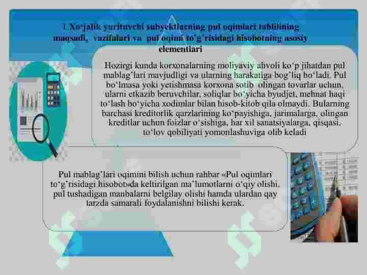 Pul oqimlari tahlili 2