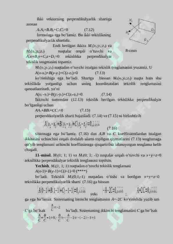 Fazoda ikki tekislik o’rtasidagi burchak 3