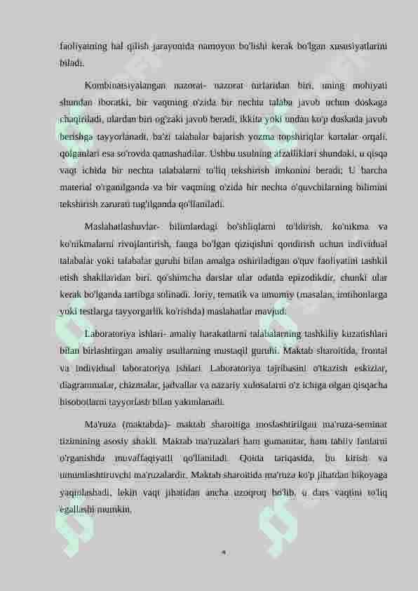 Pedagogik sohada qo’llaniladigan umumiy terminlar ro’yxatini tuzish 4