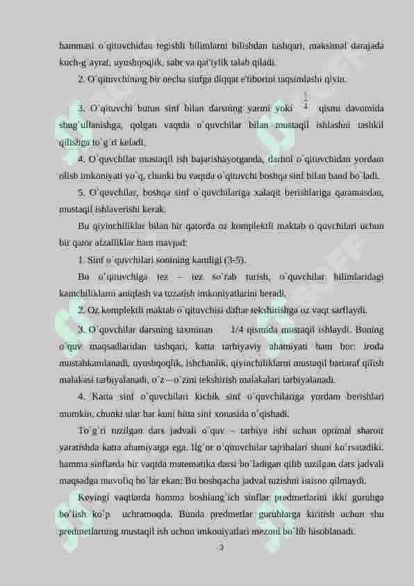 Oz komplеktli maktabda o`qitishni tashkil qilishning xususiyatlari 3