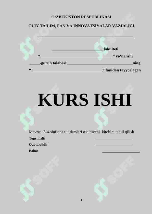 3-4-sinf ona tili darslari o‘qituvchi kitobini tahlil qilish