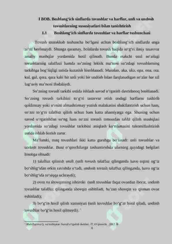 Boshlang‘ich sinfda tovush va harflar haqida tushuncha berish usullari 6