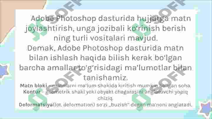 MATNLAR BILAN ISHLASH 2