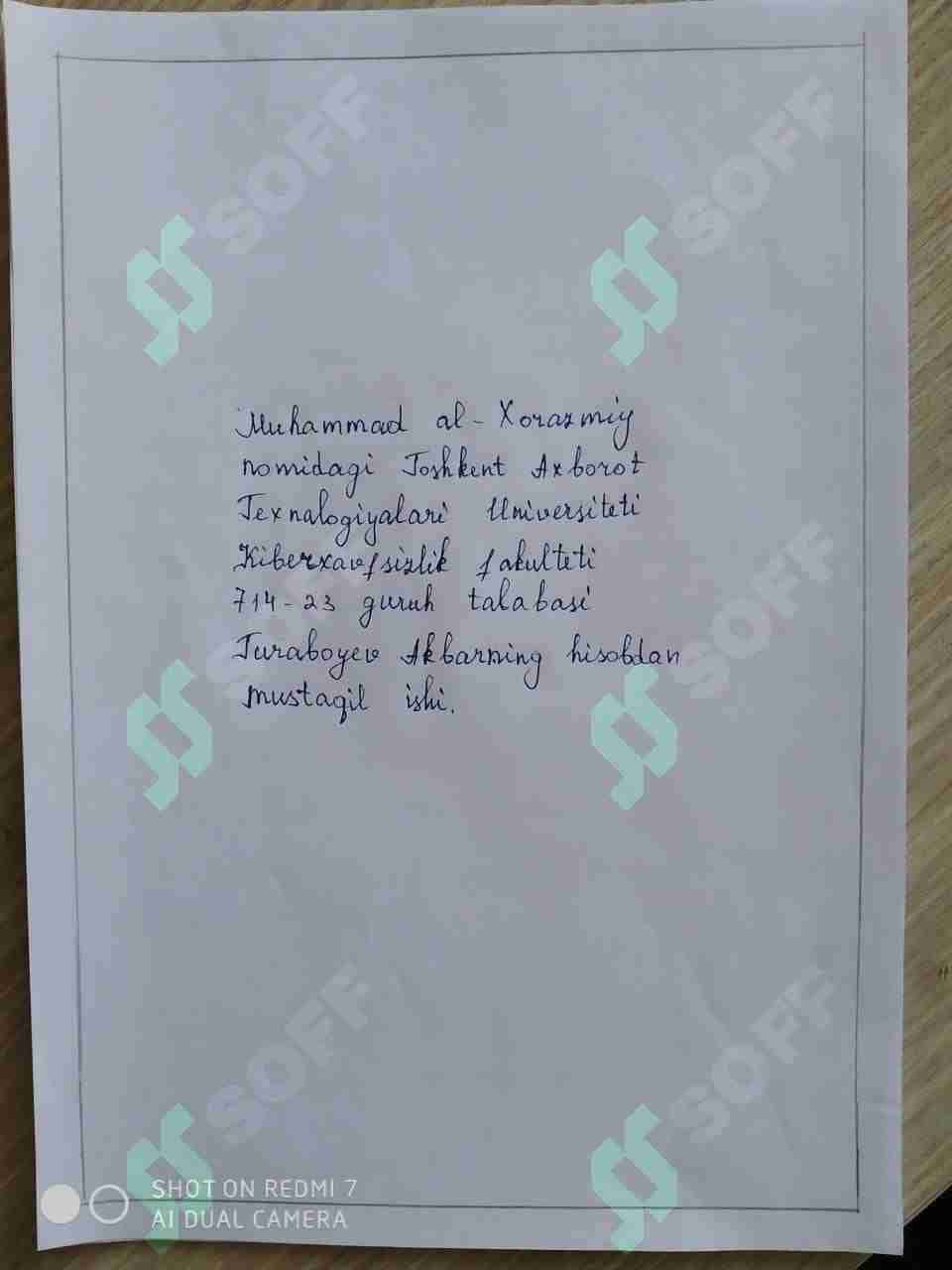 Makleron va Furye qatoriga yoyish 1