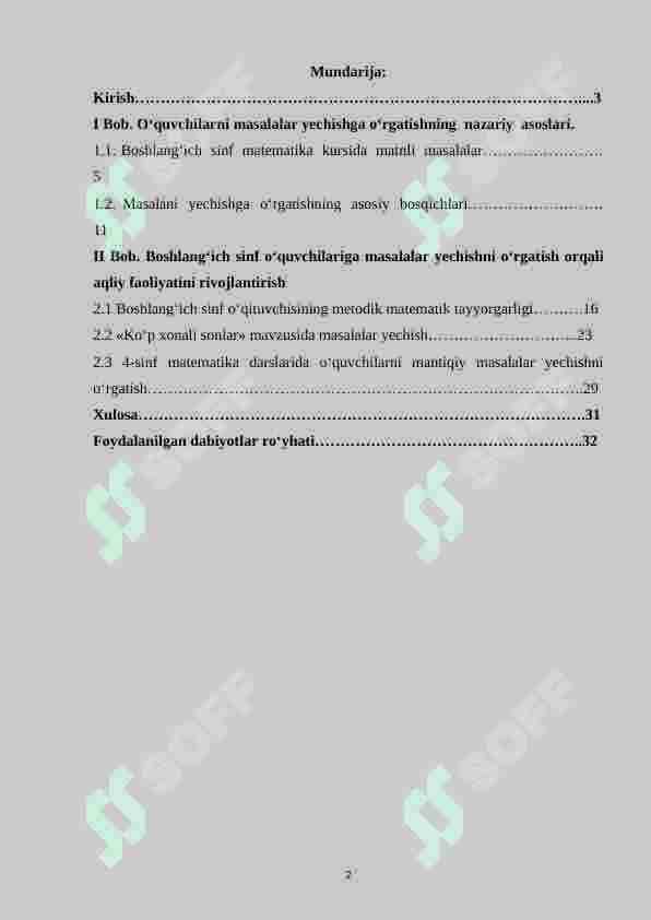 Boshlang‘ich sinf o‘quvchilariga jadvallar yordamida berilgan topshiriqlarni yechishga o‘rgatish metodikasi (4-sinf misolida) 2