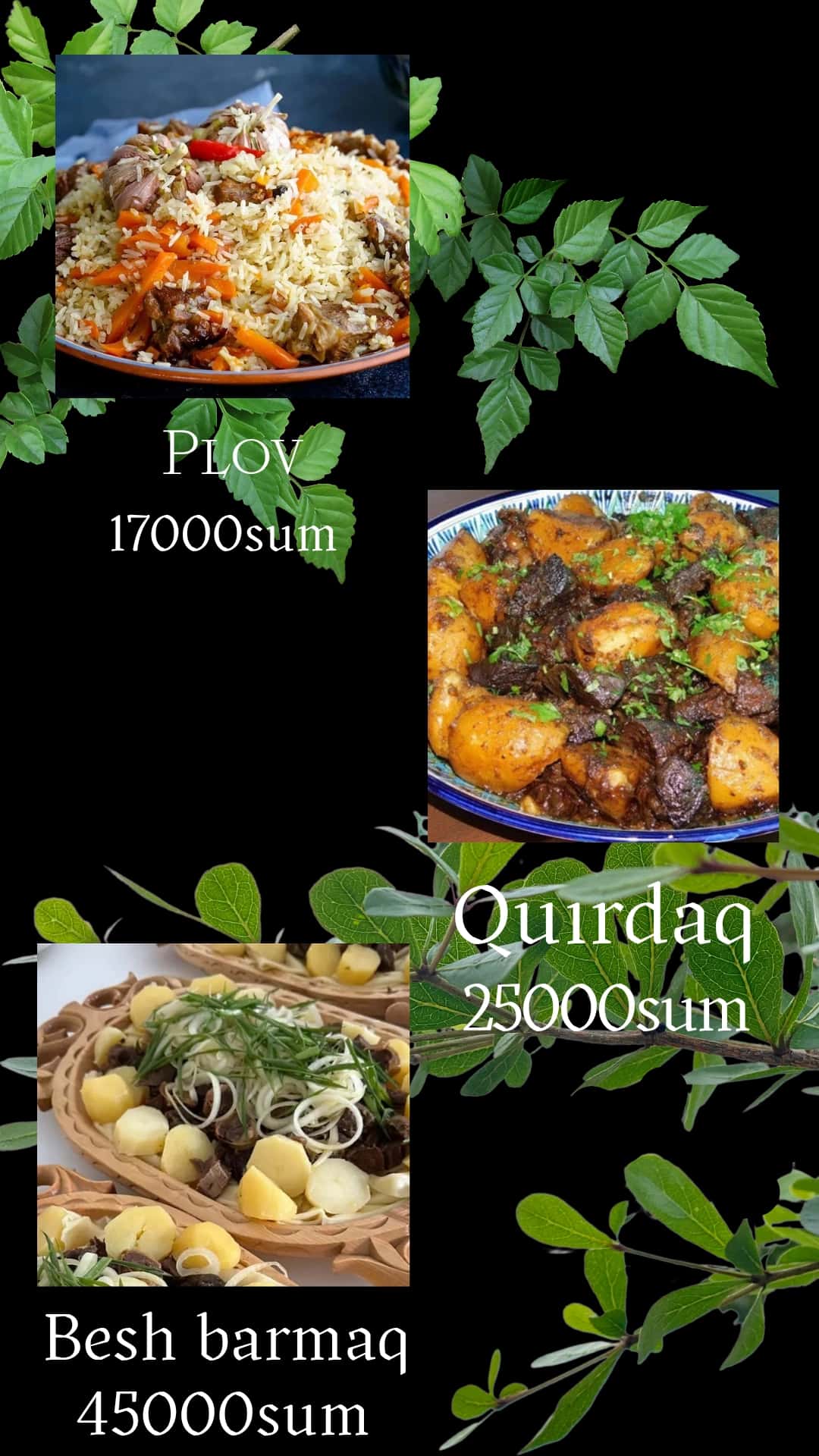 Menyu(restoran va shxonalarga) 2