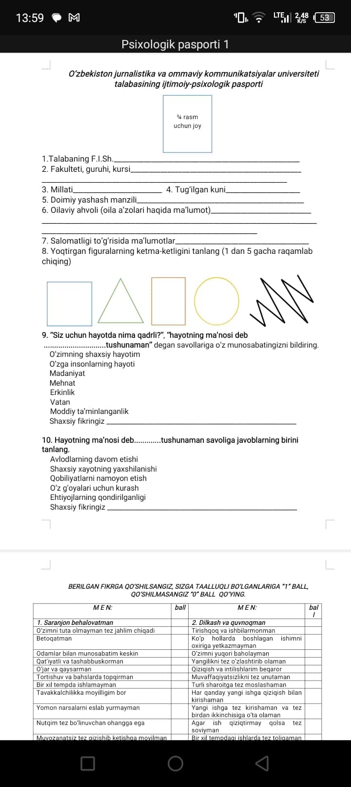 psixologik Pasport 1