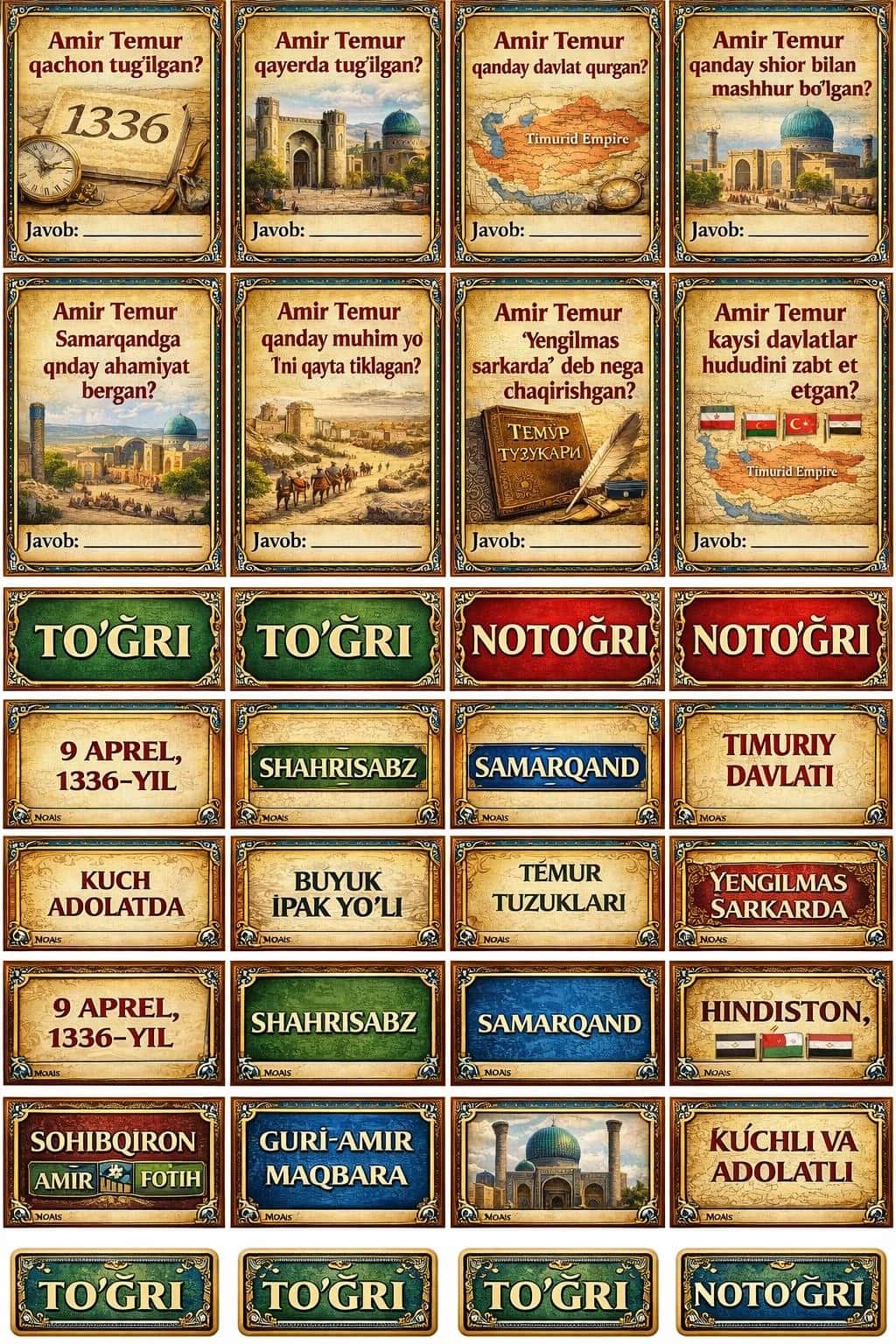 Amir Temur buyuk sarkarda va davlat arbobi. 2