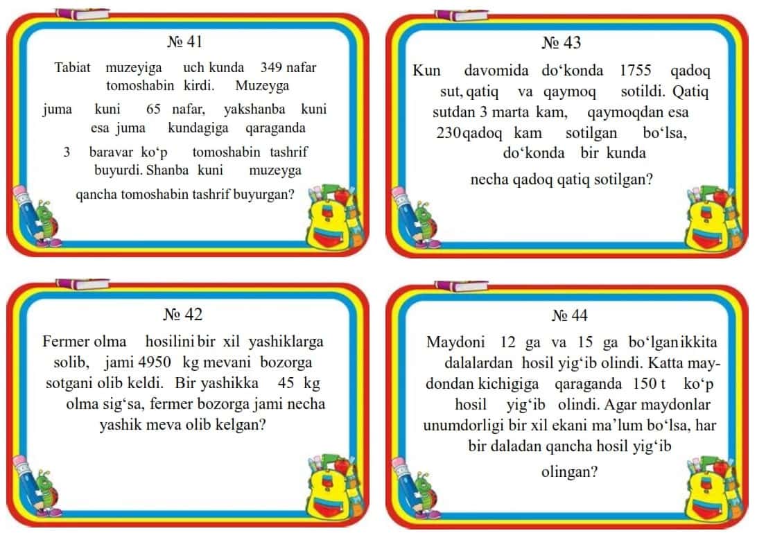 Matematika fanidan masalalar to'plami 2