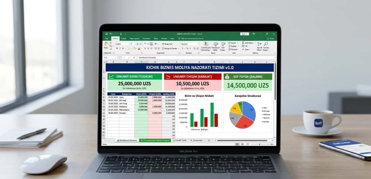 Smart Moliya: Kichik va O'rta Biznes uchun Avtomatlashgan Hisob-kitob Tizimi (Excel) 1