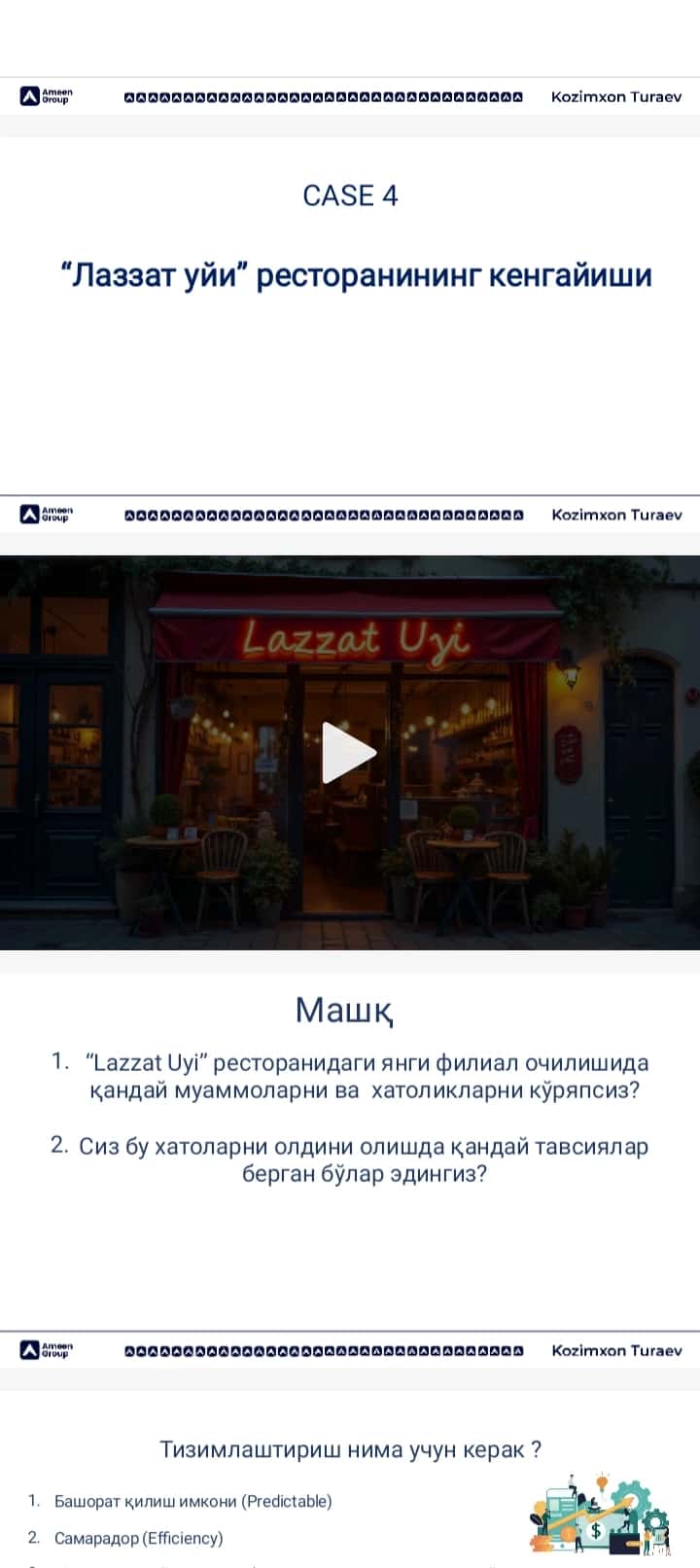 Бизнесни Тизимлаштириш ва самарали КPI тренингги 2