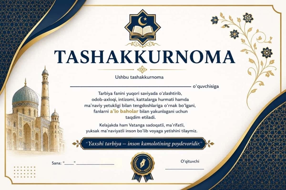 Tashakkurnoma 1