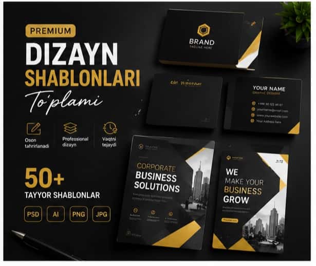 100+ Premium Brending Dizayn Shablonlari | PSD + PNG 2