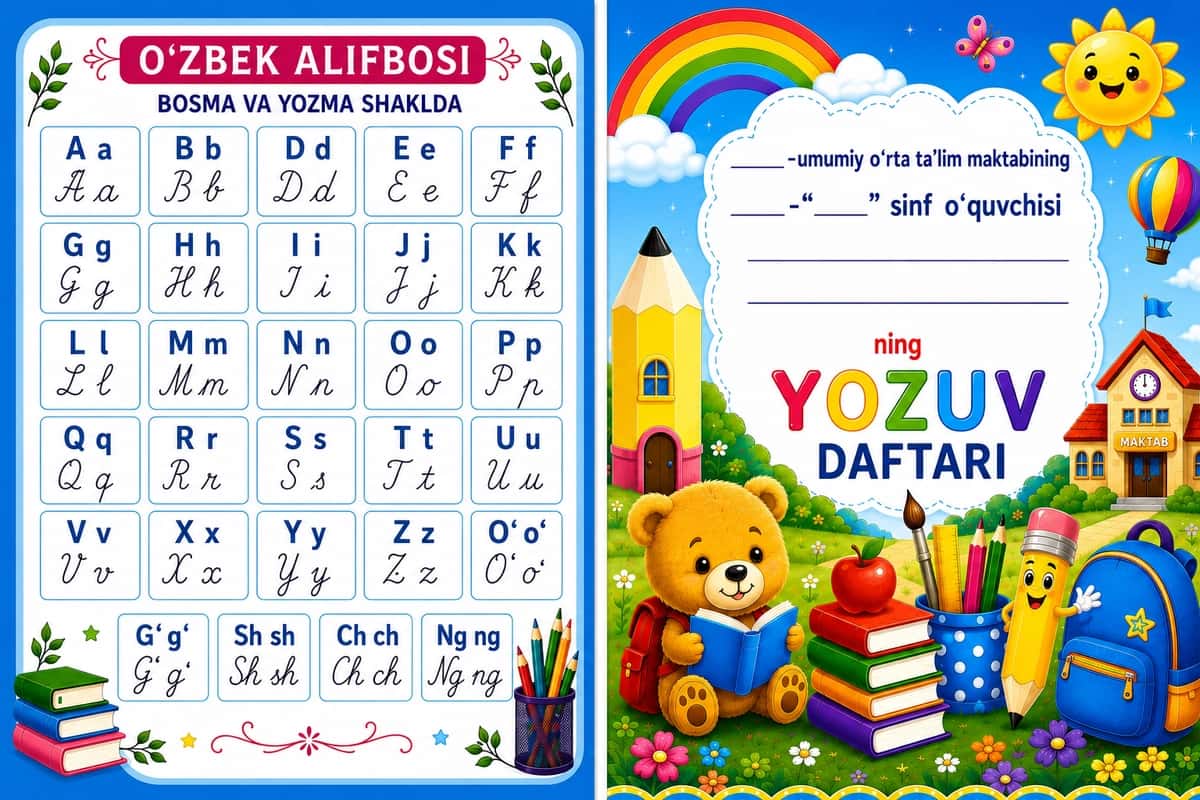 boshlangʻich sinf uchun matematika va yozuv daftarlari uchun qoplama 2