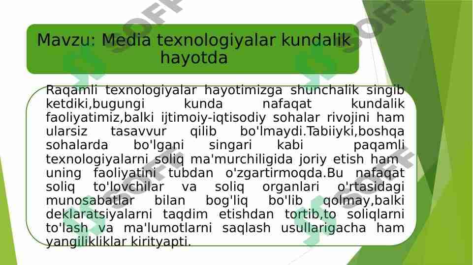 Media texnologiyalar kundalik hayotda 1
