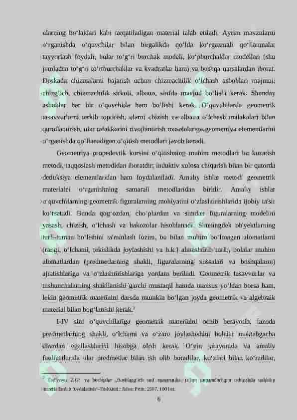 Geometrik mazmundagi masalalar va ularni o‘rgatish metodikasi (1-4 sinflar) 6