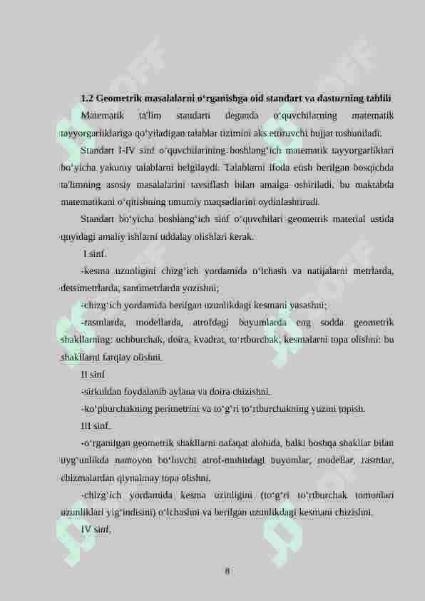 Geometrik mazmundagi masalalar va ularni o‘rgatish metodikasi (1-4 sinflar) 8