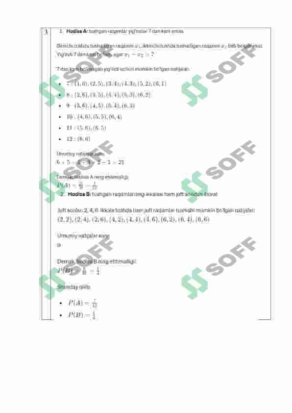 Sirtqi ta’lim yo’nalishi talabalarining 2-kurs, 4-semestri uchun OLIY MATEMATIKA fanidan TOPSHIRIQLAR TO’PLAMI-4 yechimi 3