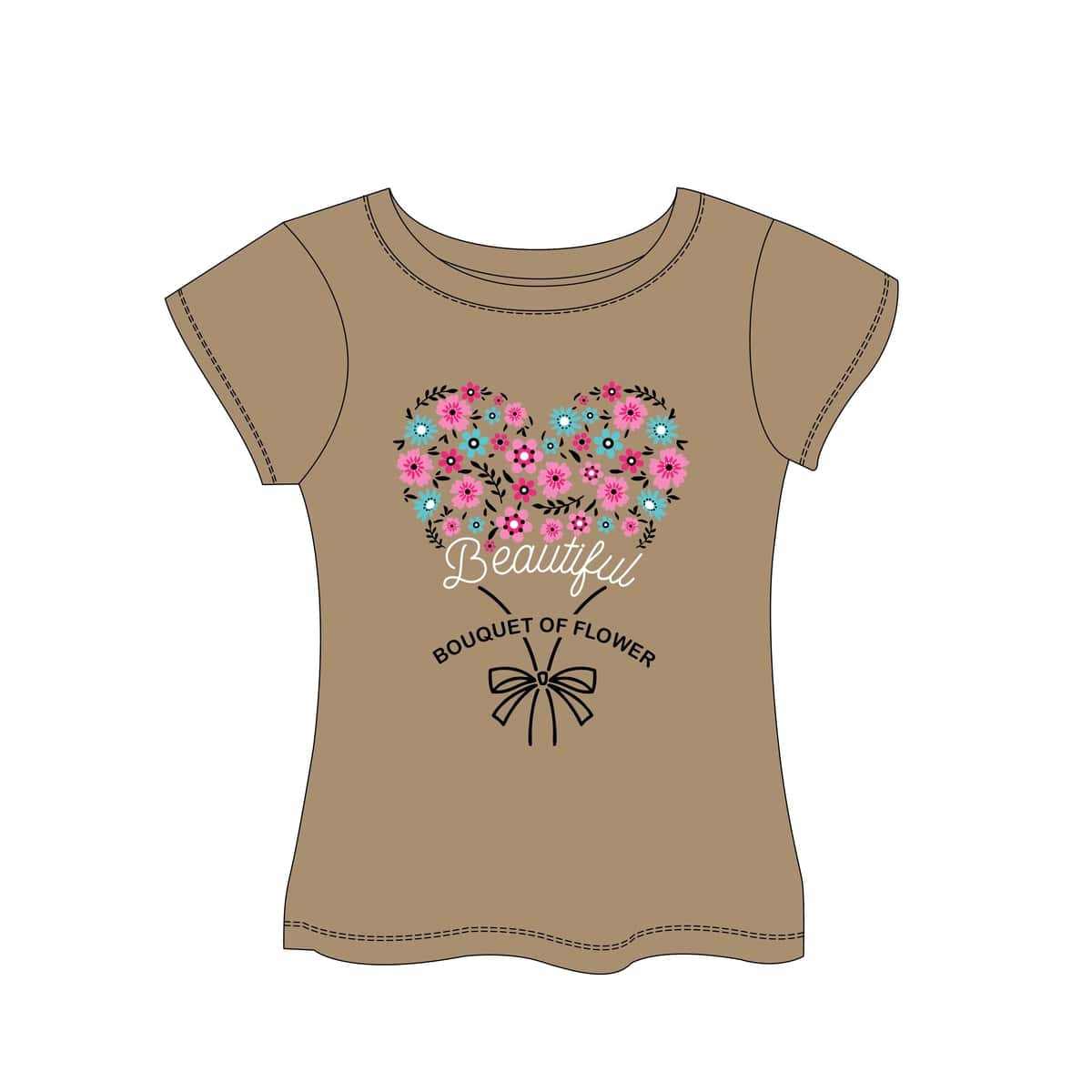 Chiroyli guldasta gulli qizlar ko'ylagi grafik vektor dizayni shahar | Beautiful bouquet flower girls tees graphic vector design urban 1