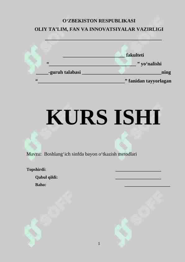 Boshlang‘ich sinfda bayon o‘tkazish metodlari 1