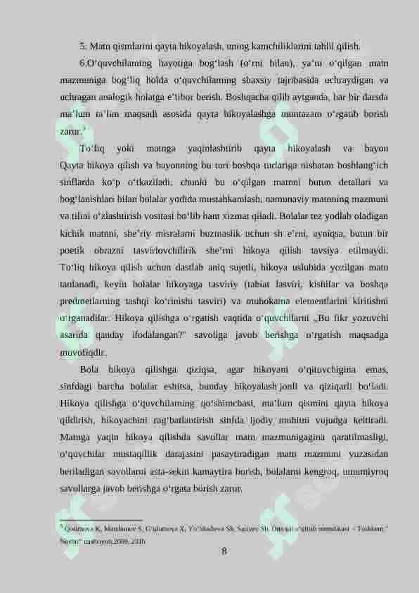 Boshlang‘ich sinfda bayon o‘tkazish metodlari 8
