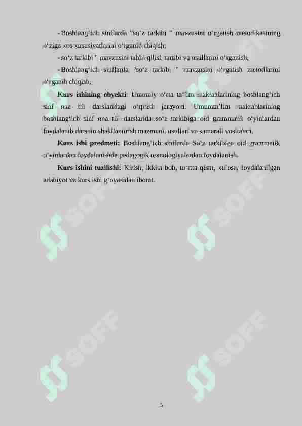 Boshlang‘ich sinf ona tili darslarida “So‘z tarkibi” mavzusini o‘rgatish. 5