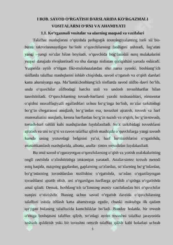 Boshlang‘ich sinfda savod o‘rgatish davrida ko‘rgazmali vositalardan foydalanish 5