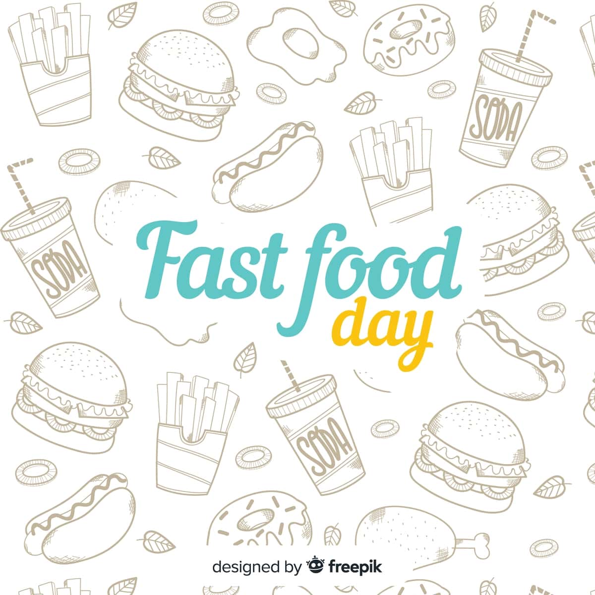 Qo'lda chizilgan oziq-ovqat foni | Hand drawn food background 1