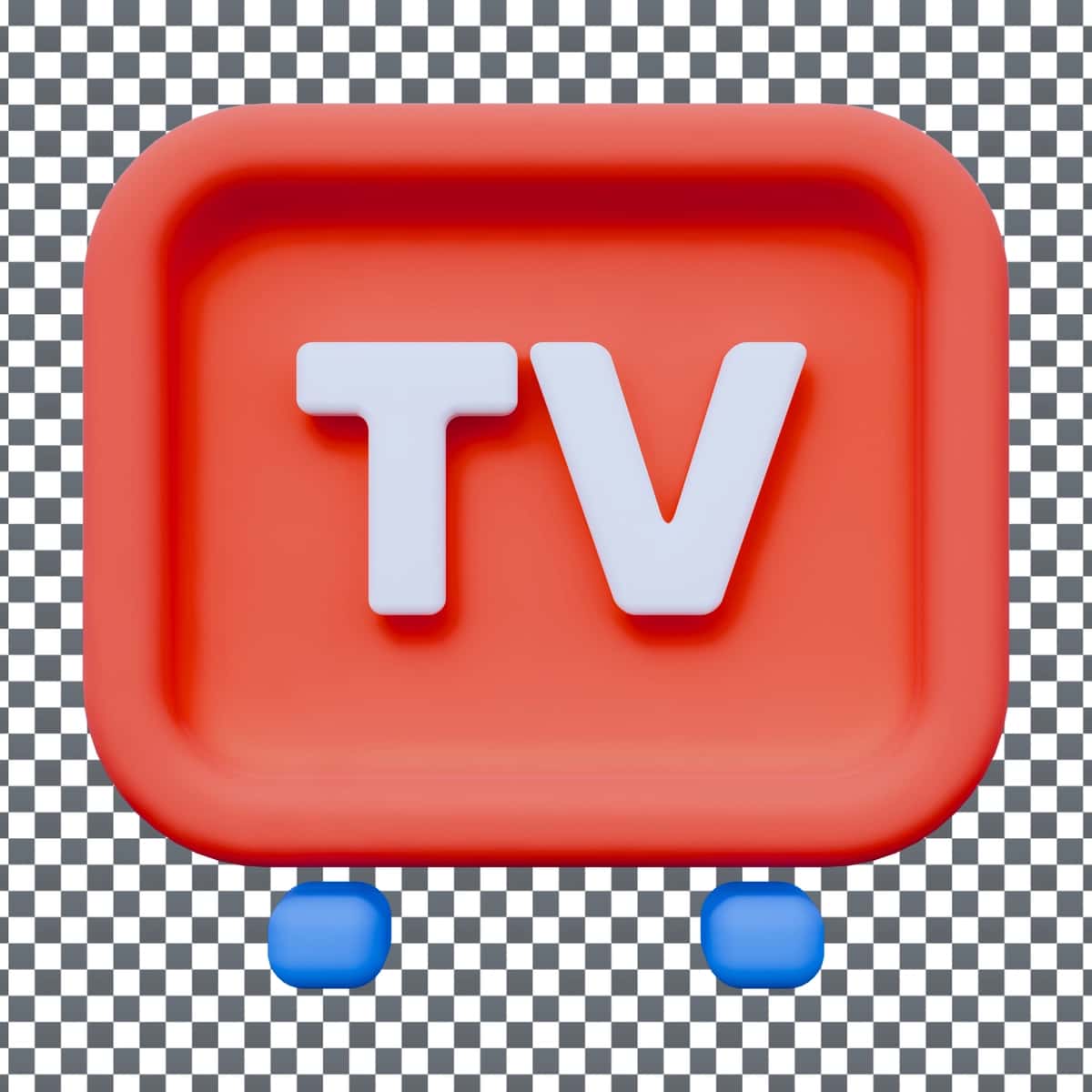 Psd 3D televizor belgisi izolyatsiya qilingan shaffof fon | Psd 3d tv icon isolated transparent background 1