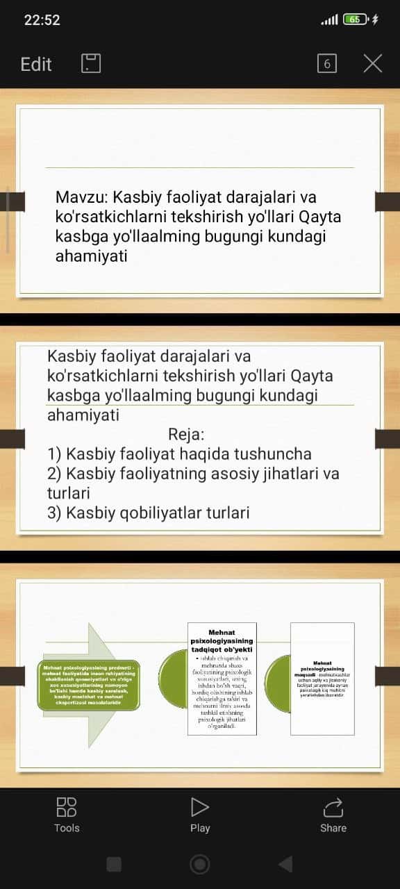 Mavzu Kasbiy faoliyat darajalari va ko'rsatkichlarni tekshirish yo'llari Qayta kasbga yo'llaalming bugungi kundagi ahamiyati 1