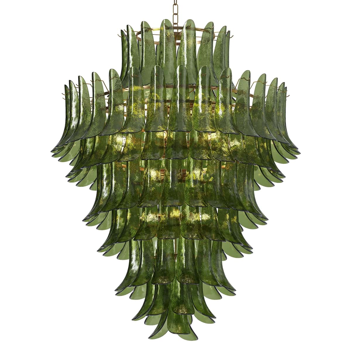 Green Murano Glass Petal Chandelier 1