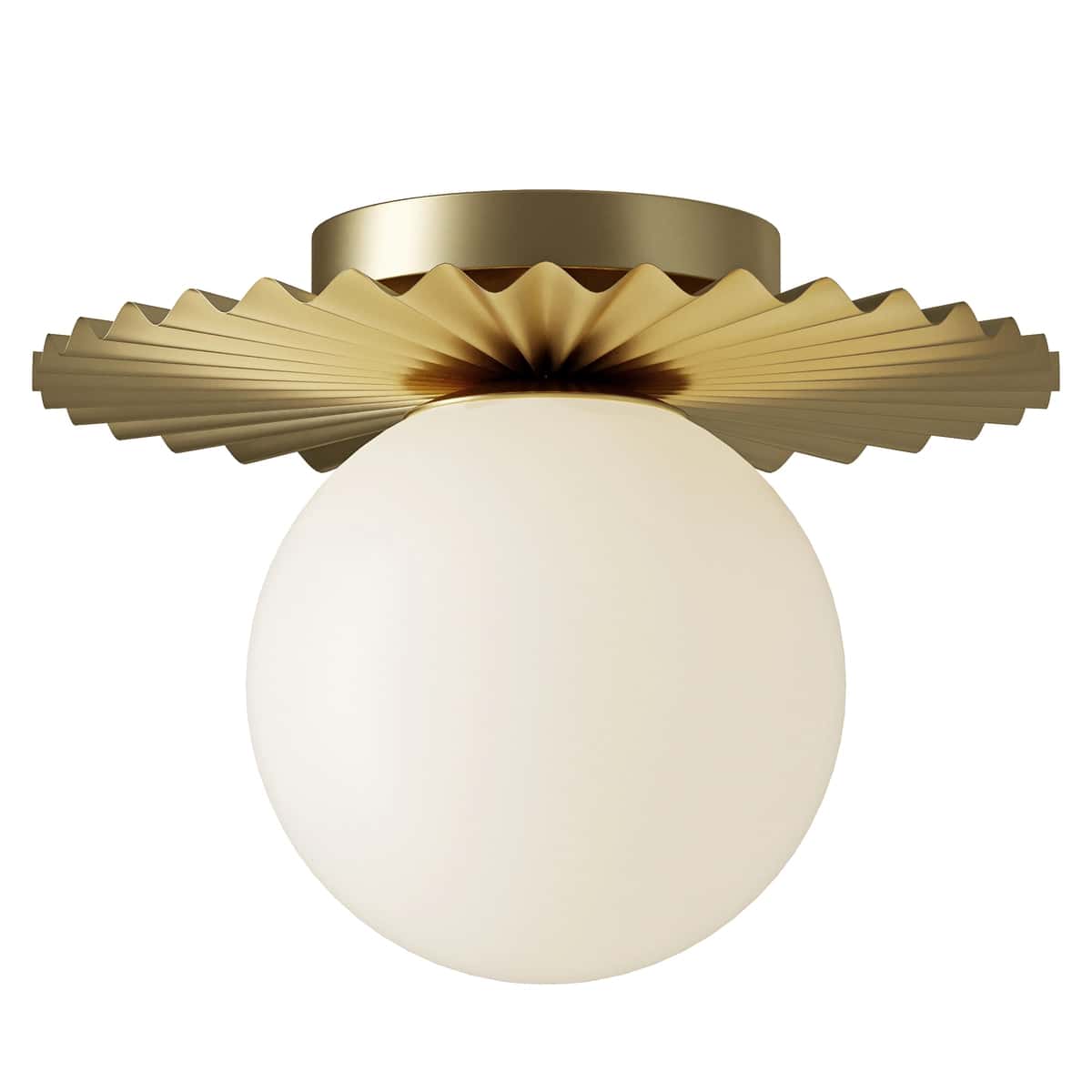 Abbey Gold Modern Globe Glass Flush Mount 1