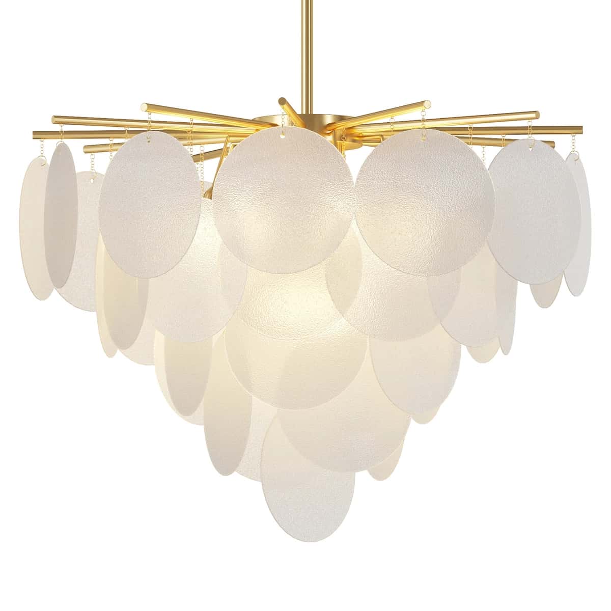 WOMO Tiered Textured Glass Cloud Chandelier 1