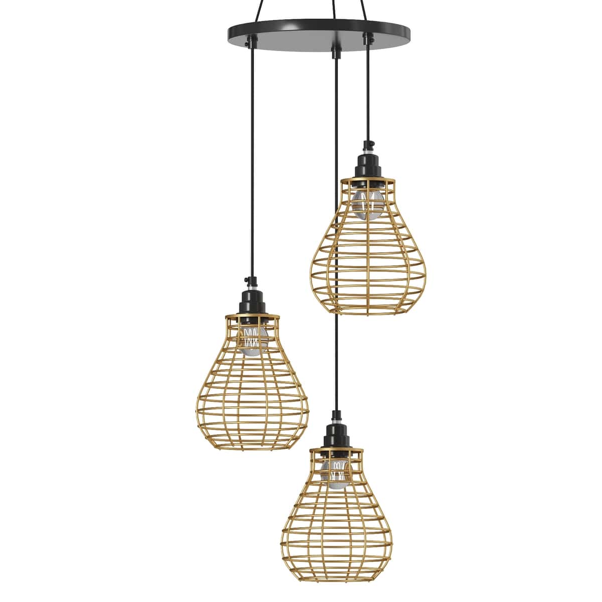 Bird Nest Pendant Lamp 3 Shades Golden 1