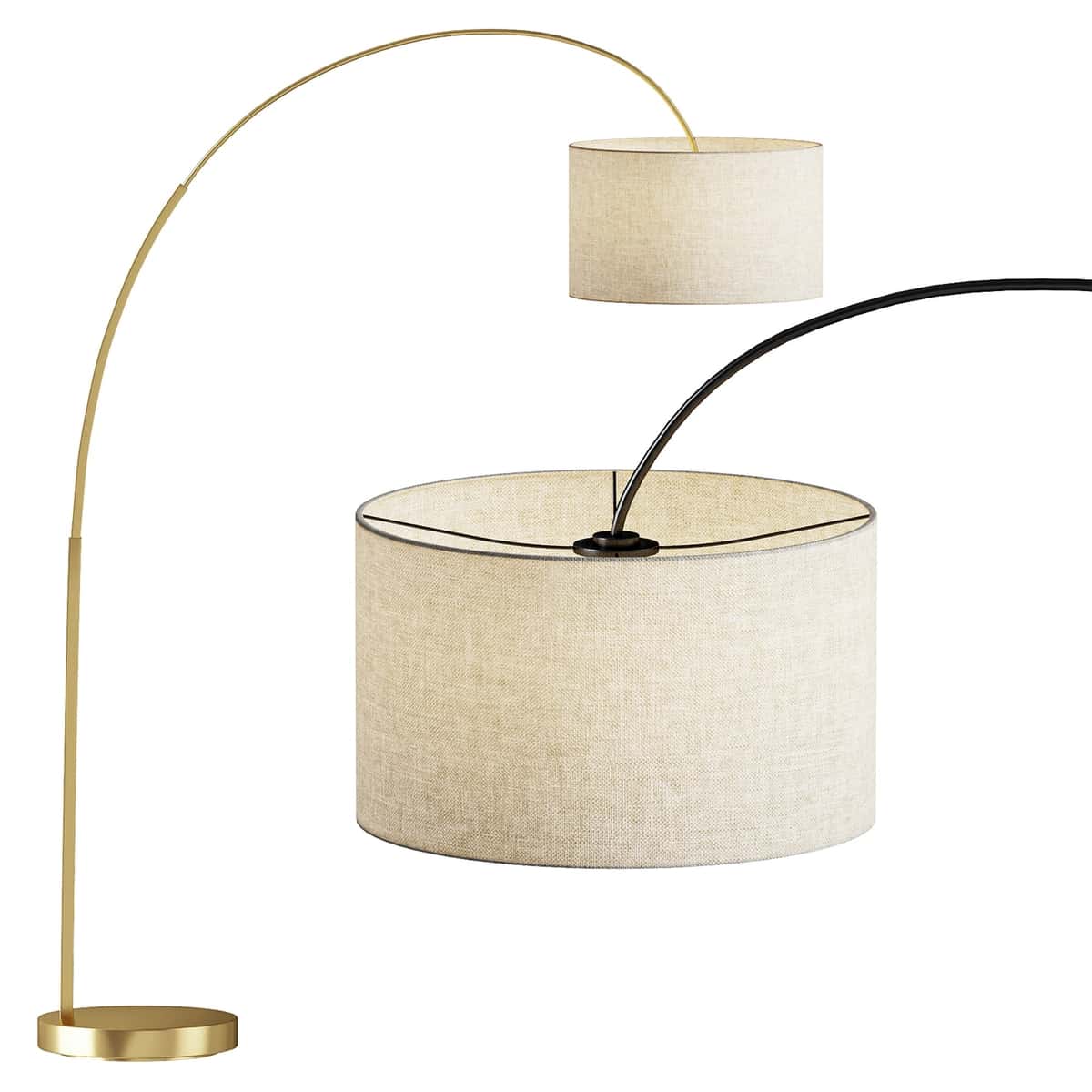 Overarching Linen Shade Floor Lamp 1