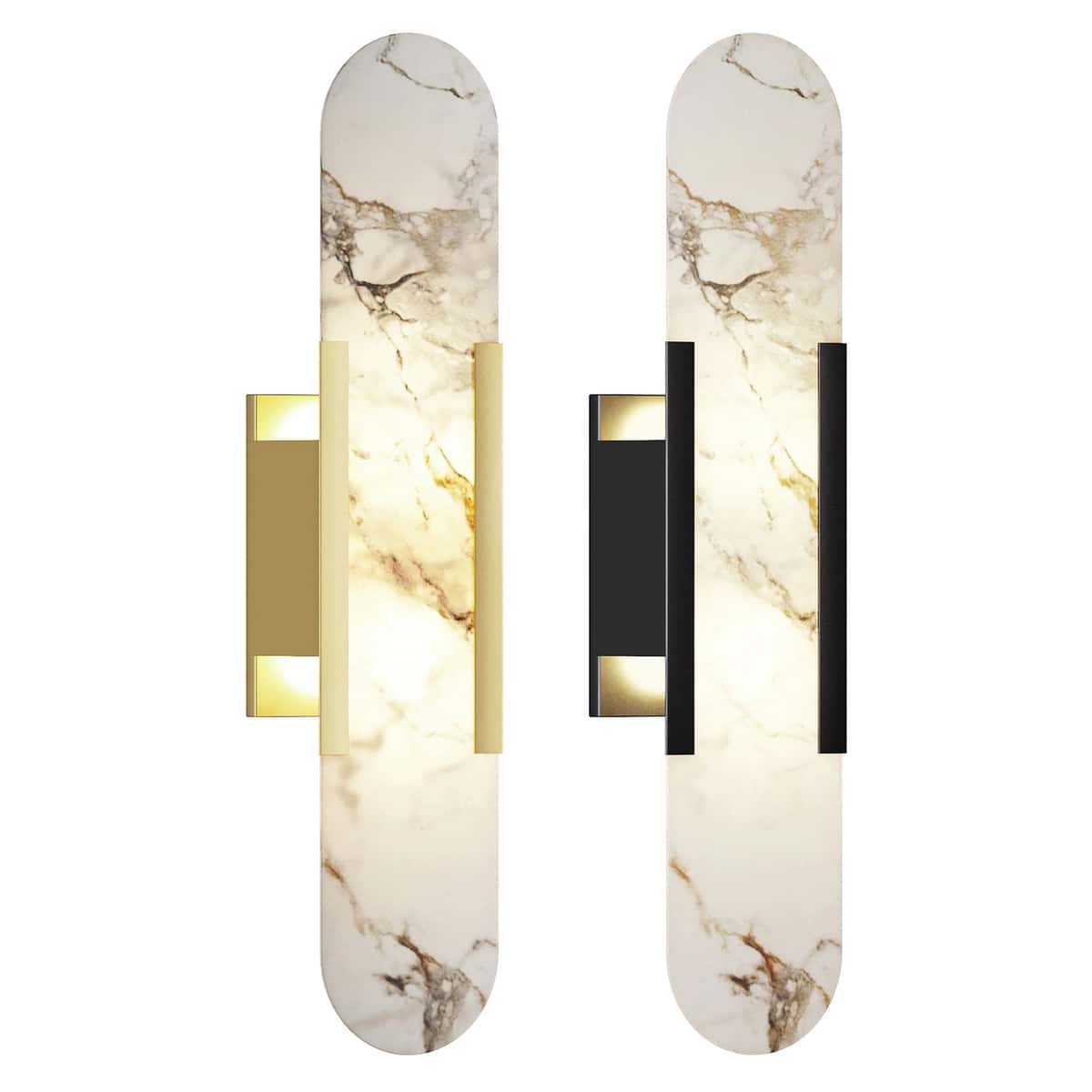 Melange Elongated Alabaster Wall Lamp 1