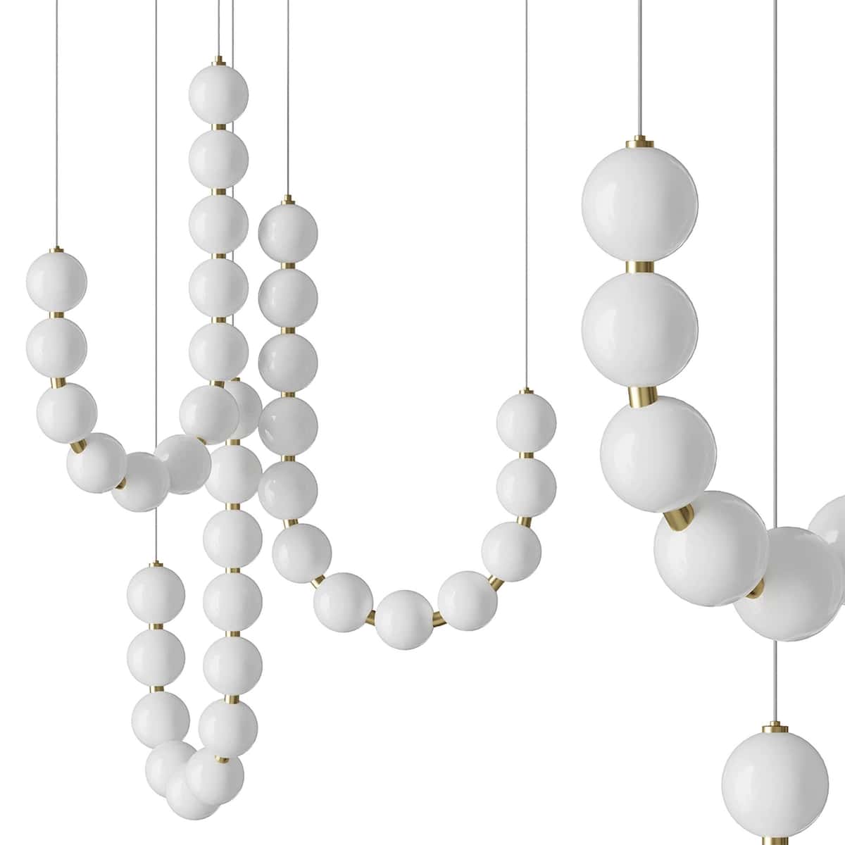 WOMO Pearl Brass Globe Chandelier 1