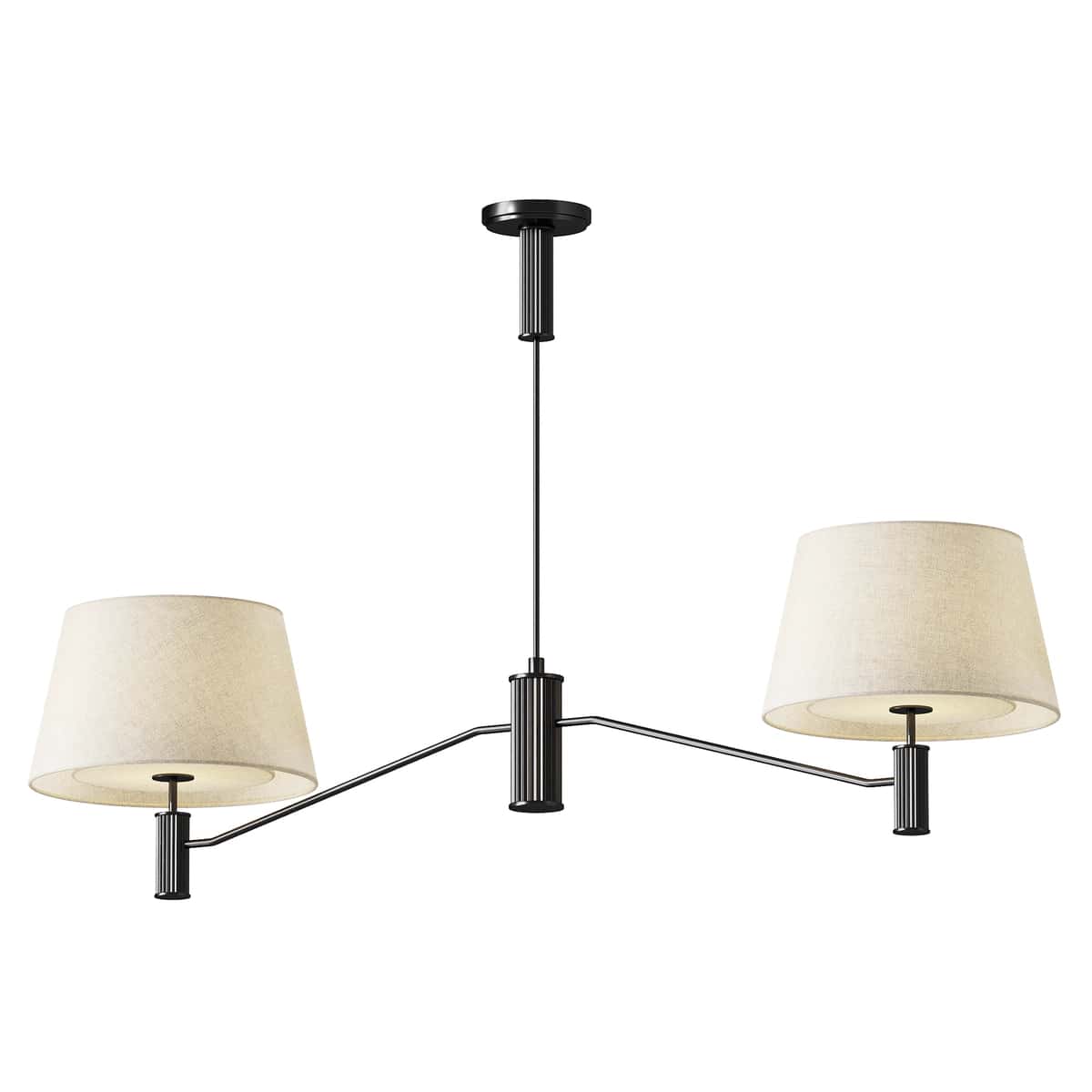 Black Fabric Double Ceiling Lamp 1