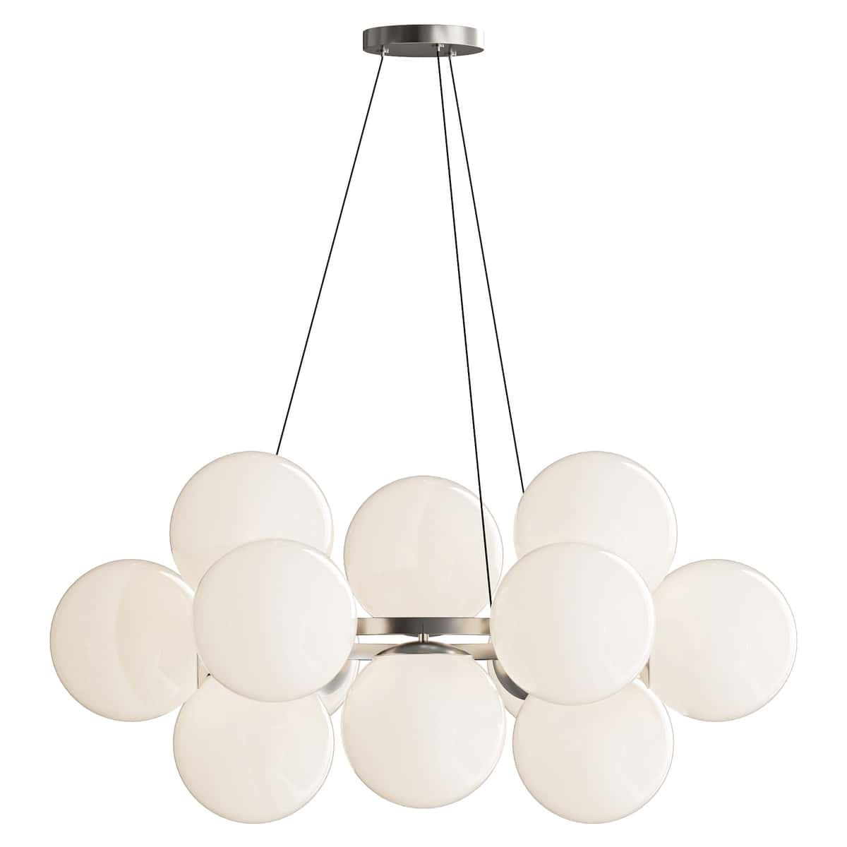MyFar Aerton Nickel White Glass Molecule Chandelier 12 Light 1