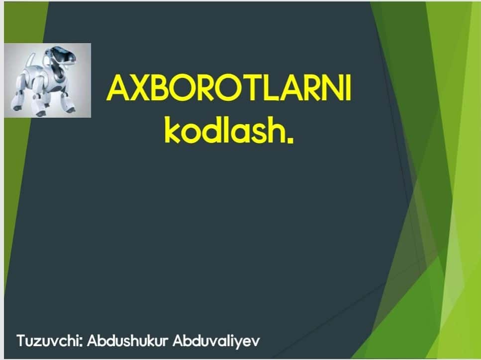 Axborotlarni kodlash 1