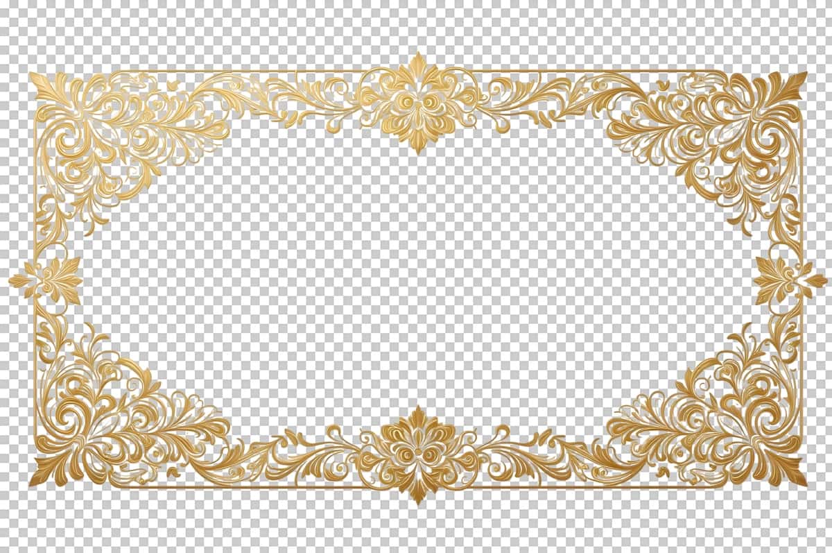 Tasvirlangan oltin ramka dizayni | Ornate gold frame design 1