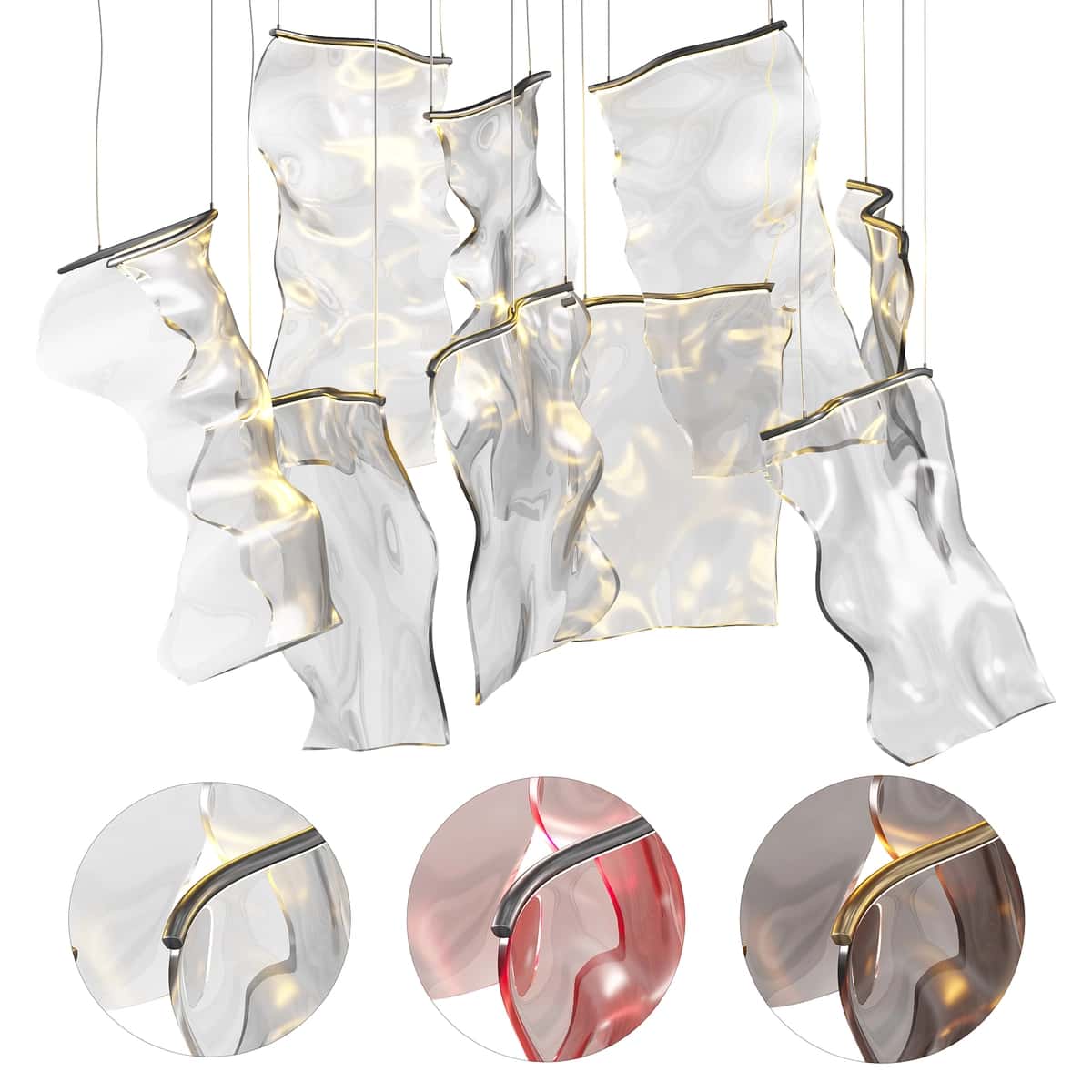 Rinkle 13 Light Rectalinear LED Pendant 1