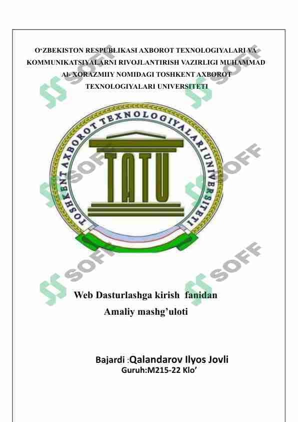 Web dasturlashga kirish 1