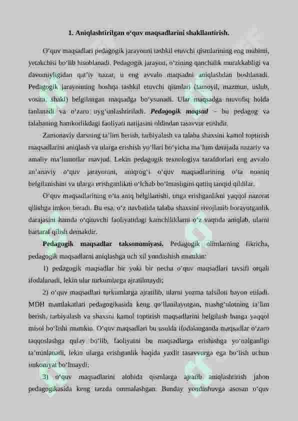O'QUV JARAYONINI LOYIHALASH VA REJALASHTIRISH. 2